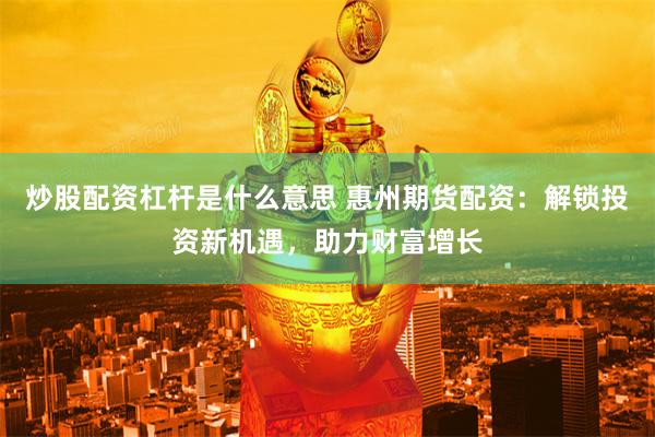 炒股配资杠杆是什么意思 惠州期货配资：解锁投资新机遇，助力财富增长